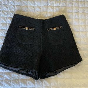 Urban Revivo black bouclee tweed shorts